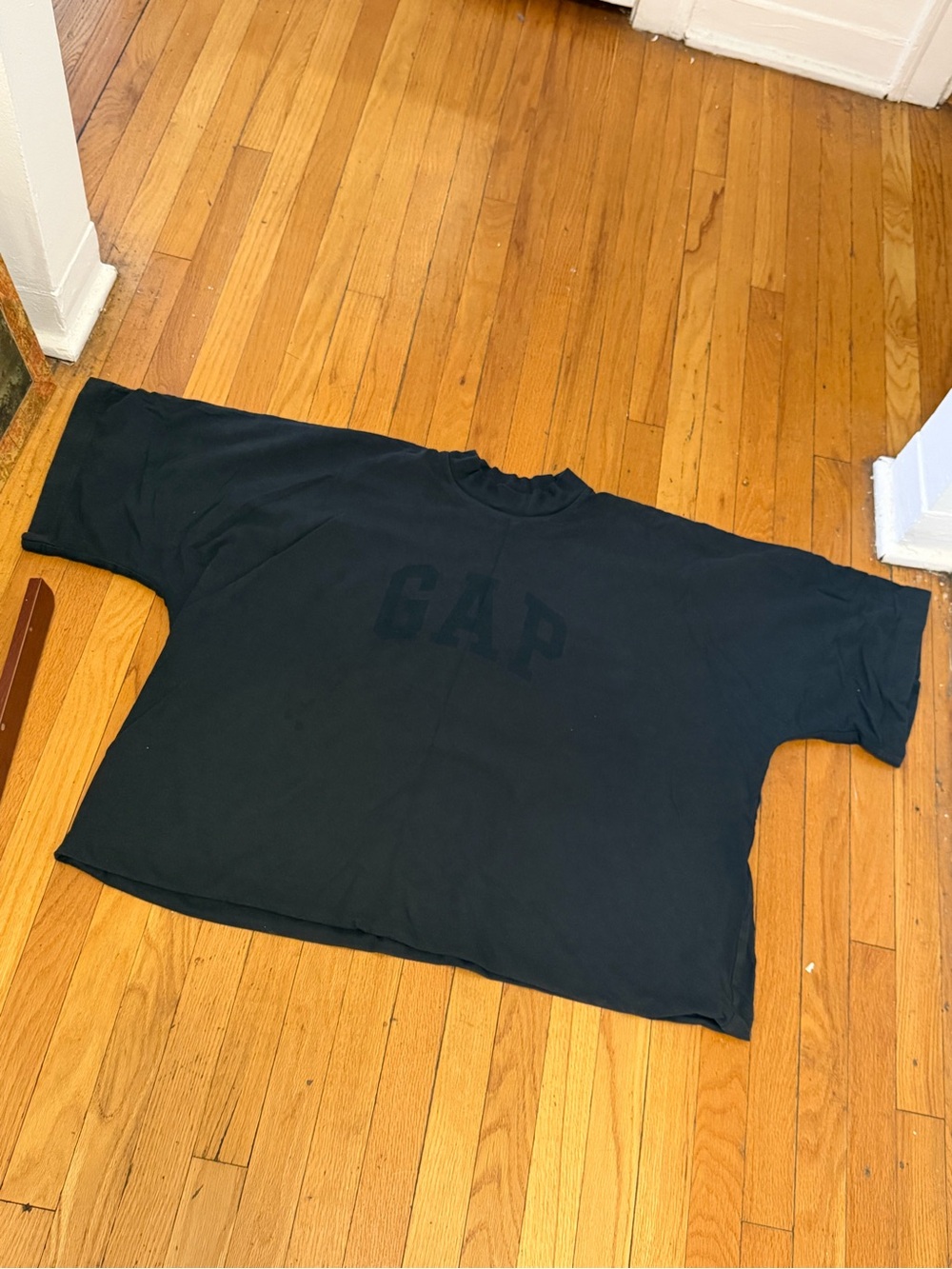 Yeezy Black Short Sleeve Crewneck Tee with Tonal Logo